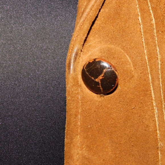 Suede Leather Fringe Vintage Coat 24" Fringe! Boho Hippie Rancher Western Jacket - Picture 3 of 15